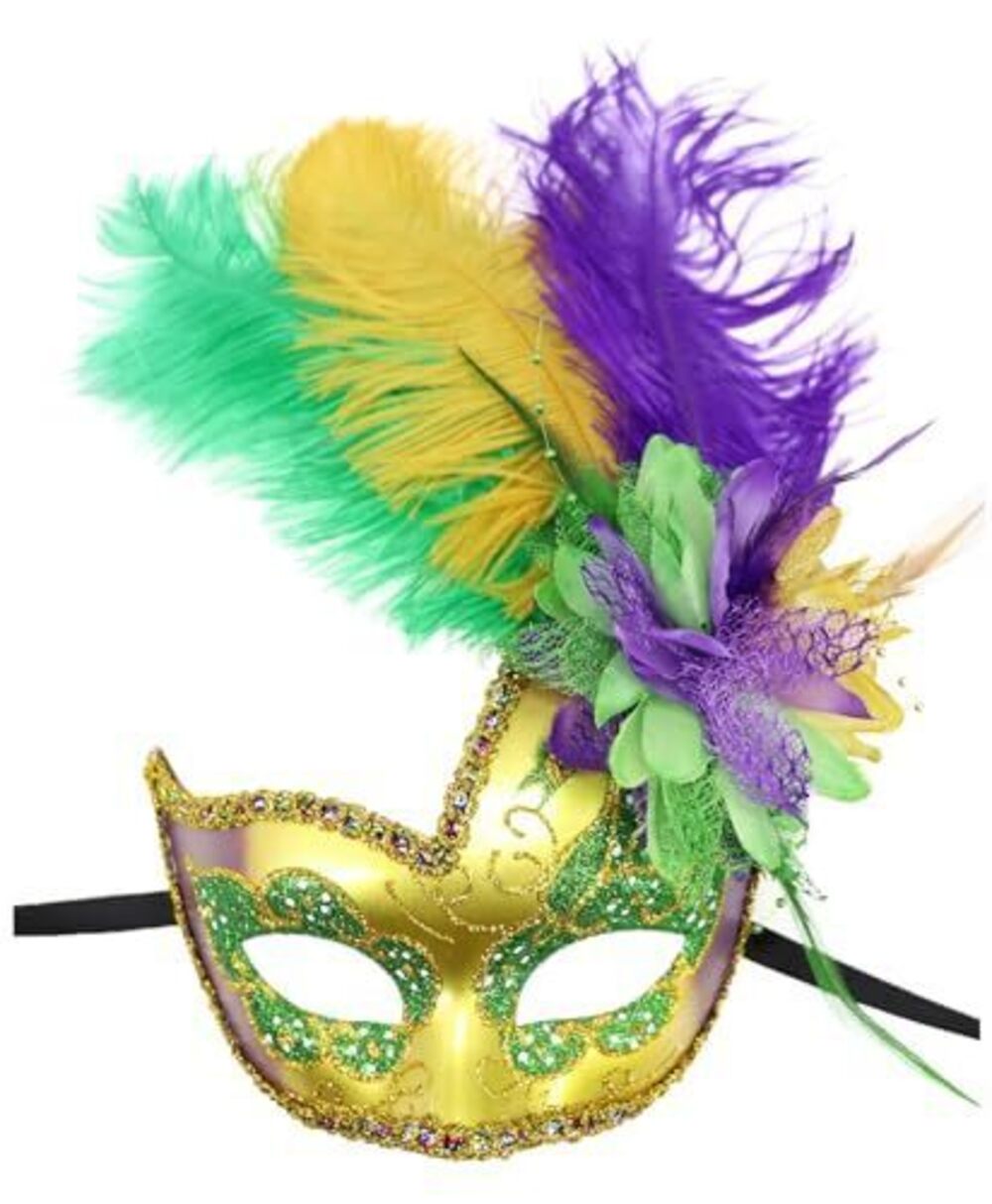 4727 Costume Mask Feather Masquerade Mask Halloween Mardi Gras Cosplay